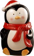 🐧 charming national tree 10" penguin cookie jar in sleek black - a delightful addition to your kitchen логотип