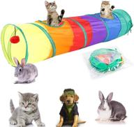 weisgja cat tunnel collapsible: interactive tube toy with plush balls, peek holes, and openings - fun for pets logo