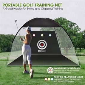 img 3 attached to 🏌️ Roanude Golf Nets for Backyard Driving, Target Hitting Net with Carry Bag for Indoor/Outdoor Use