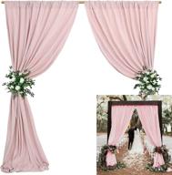 📸 10ftx10ft pink polyester backdrop photography drapes - window curtains for video recording, parties, wedding photography backgrounds logo