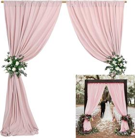 img 4 attached to 📸 10ftx10ft Pink Polyester Backdrop Photography Drapes - Window Curtains for Video Recording, Parties, Wedding Photography Backgrounds