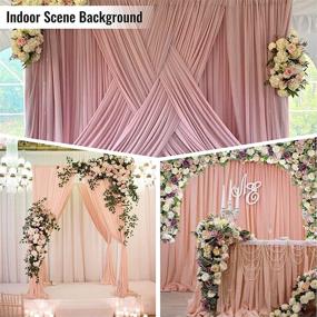 img 1 attached to 📸 10ftx10ft Pink Polyester Backdrop Photography Drapes - Window Curtains for Video Recording, Parties, Wedding Photography Backgrounds