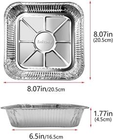 img 1 attached to 🍽️ 24-Piece Set of 8x8 Square Aluminum Baking Pans - Disposable Trays for Cooking, Roasting, Heating, and Grilling with Portability - Convenient Portable Food Containers