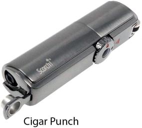img 2 attached to 🔥 High-Powered Scorch Torch Skyline Triple Jet Flame Butane Torch Lighter for Cigarettes and Cigars + Punch Cutter Tool - Gun Metal Finish (Style 2)