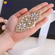 👠 2 packs gold wedding bridal shoes rhinestone applique crystal belt logo