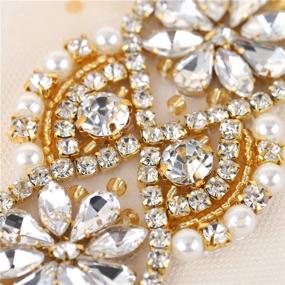 img 3 attached to 👠 2 Packs Gold Wedding Bridal Shoes Rhinestone Applique Crystal Belt