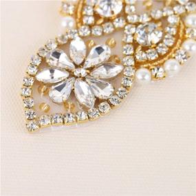 img 2 attached to 👠 2 Packs Gold Wedding Bridal Shoes Rhinestone Applique Crystal Belt