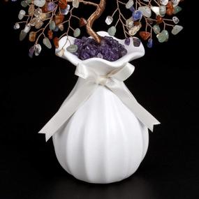 img 2 attached to 💰 Jovivi Natural 7 Chakra Crystal Money Tree: Enhance Wealth and Healing, Feng Shui Decoration with Ceramic Vase Base