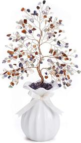 img 4 attached to 💰 Jovivi Natural 7 Chakra Crystal Money Tree: Enhance Wealth and Healing, Feng Shui Decoration with Ceramic Vase Base