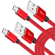 🔌 high-speed micro usb charger cable for fire tablets, samsung galaxy, and smart tv sticks - 2 pack, 6.6 ft logo