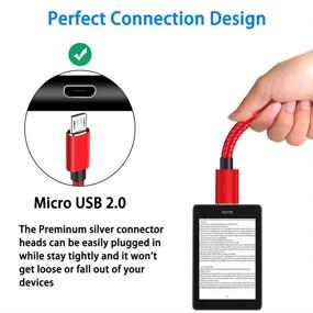 img 1 attached to 🔌 High-Speed Micro USB Charger Cable for Fire Tablets, Samsung Galaxy, and Smart TV Sticks - 2 Pack, 6.6 Ft