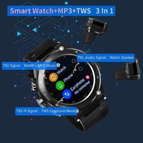 img 2 attached to 🌟 Ultimate 2 in 1 Smart Watch with Earbuds: MP3, Voice Recorder, Calls, Fitness Tracker, Blood Oxygen Heart Rate Sleep Monitor - 1.28 Inch HD Touch Screen for iPhone Samsung Android
