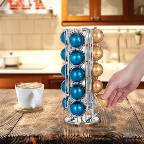 img 3 attached to ☕ Premium Silver Chrome-Plated Rotating Carousel Coffee Capsule Holder - Holds 20 Espresso Pods