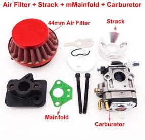 img 1 attached to 🛵 Карбюратор TC-Motor 15 мм с красным воздушным фильтром, впускным патрубком, комплектом алюминиевых стаканов - 2-тактный двигатель 33cc 43cc 49cc 50cc 52cc Goped EVO Gas Scooter Cat Eye Pocket Bike