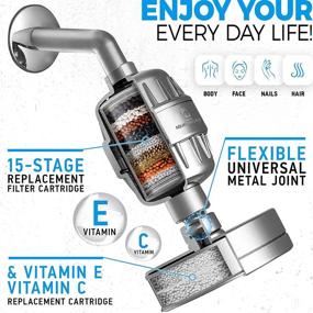 img 3 attached to AquaHomeGroup Luxury Filtered Shower Head Set: Advanced 15 Stage Shower Filter for Hard Water, Chlorine & Harmful Substances Removal - High Output Showerhead Filter