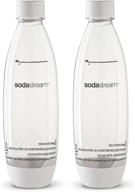 🥤 sodastream source 2-pack original white carbonating reusable water bottles 1 liter bpa-free: perfect fit for play, source, power, spirit, and fizzi soda makers logo