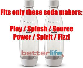 img 3 attached to 🥤 Sodastream Source 2-Pack Original White Carbonating Reusable Water Bottles 1 Liter BPA-Free: Perfect Fit for Play, Source, Power, Spirit, and Fizzi Soda Makers