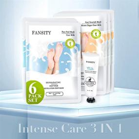 img 4 attached to 🎁 Mother's Day Gift: Foot Peel & Nourish Mask - 6 Pack, Callus Remover and Exfoliating Foot Mask, Baby Soft Feet with Dead Skin Removal, Goat Milk Peeling Foot Mask for Dry Cracked Feet, Exfoliating and Nourishing Foot Care