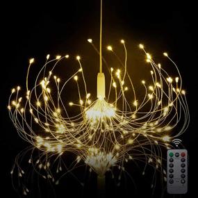 img 4 attached to 🎇 Outdoor Battery Operated Hanging Starburst Light with 180 LED, 8 Modes, Firework Fairy Lights for Christmas Tent, Gazebo Ceiling Decoration