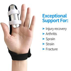 img 3 attached to 🖐️ Effective Finger Splint: Teroys Trigger Finger Support Brace for Mallet, Middle, Pinky, Broken Fingers - Straightening, Arthritis Relief - 3 Sizes, Aluminum with Nylon Sleeves