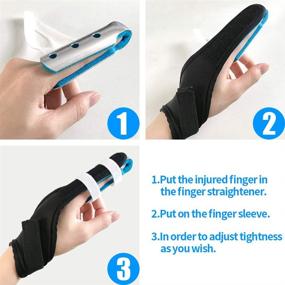 img 1 attached to 🖐️ Effective Finger Splint: Teroys Trigger Finger Support Brace for Mallet, Middle, Pinky, Broken Fingers - Straightening, Arthritis Relief - 3 Sizes, Aluminum with Nylon Sleeves