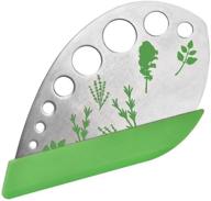 effortless herb stripping: 9-hole stainless steel tool for kale leaves, curved edge kitchen gadget logo