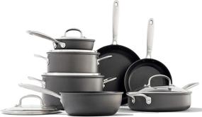 img 4 attached to 🍳 OXO Good Grips Pro Nonstick Cookware Set - 12 Piece: Dishwasher Safe, Black Pots and Pans Collection