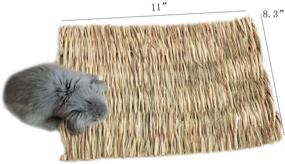 img 3 attached to 🐇 Pack of 3 Woven Grass Mats - Small Animal Bedding, Chew Toy, and Play Toy for Bunny, Guinea Pig, Parrot, Rabbit, Hamster, and Rat - 3 Grass Mats Included