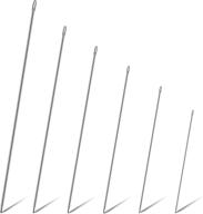 6-piece set of long straight hand needles for leather sewing - 🪡 5/6/7/9/10/12 inch sizes - upholstery, webbing edges - heavy duty, thick needles for seamstresses logo