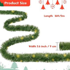 img 2 attached to 🎄 Auihiay 16ft Christmas Green Garland with 20ft 40 LED String Light: Perfect Holiday Decorations for Indoor/Outdoor Home, Christmas Parties & Weddings!