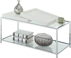 img 3 attached to Convenience Concepts Palm Beach Coffee Table: White | Removable Trays & Shelf