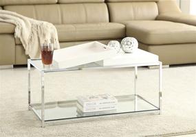 img 2 attached to Convenience Concepts Palm Beach Coffee Table: White | Removable Trays & Shelf