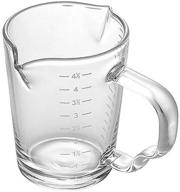 🥛 versatile 150ml glass measuring cup with double spouts and heat-resistant handle - ideal for espresso, bar parties, milk, coffee, wine, and more! logo