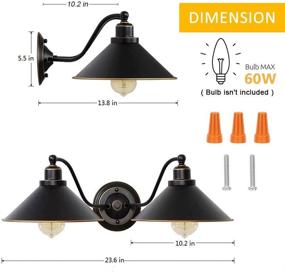 img 2 attached to 💡 HAITRAL 2-Light Wall Sconce-Bathroom Vanity Wall Light Fixtures with Gooseneck, Industrial Rustic Bathroom Wall Lighting for Bathroom Kitchen Farmhouse Indoor-Black and Gold