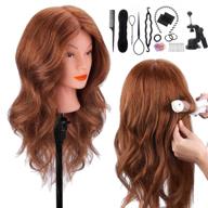 👩 верхний💇‍♀️ topdirect 18" темно-коричневая маникюрная голова с натуральными волосами: идеальная кукла для косметологического обучения с 100% человеческими волосами, зажимом и инструментами логотип