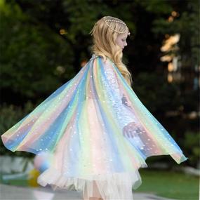 img 1 attached to 🌈 Vibrant Rainbow Summer Cloak Princess D49Multicolored: A Colorful Must-Have for Summer Fashion