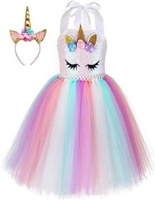 img 4 attached to 🦄 Magical Unicorn Costume Outfit with Headband for Birthday Celebration