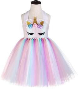 img 2 attached to 🦄 Magical Unicorn Costume Outfit with Headband for Birthday Celebration