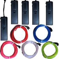 enhance your space with tdltek 5 pack [sound activated] el wire glowing neon light - four mode controllers for solid, strobe, sound activation & off logo