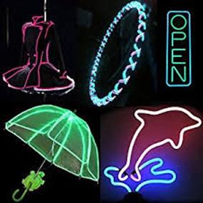 img 1 attached to Enhance Your Space with TDLTEK 5 Pack [Sound Activated] El Wire Glowing Neon Light - Four Mode Controllers for Solid, Strobe, Sound Activation & Off