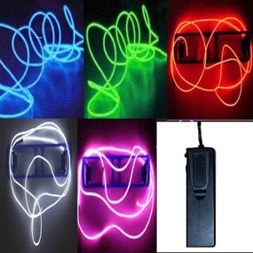 img 2 attached to Enhance Your Space with TDLTEK 5 Pack [Sound Activated] El Wire Glowing Neon Light - Four Mode Controllers for Solid, Strobe, Sound Activation & Off