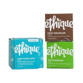 img 4 attached to Ethique Dry Hair Shampoo & Conditioner Set - Frizz Wrangler & Guardian. Sustainable, Natural, Vegan, Eco-Friendly. 100% Compostable & Zero Waste. 6oz, Soap-Free, Plant Based.