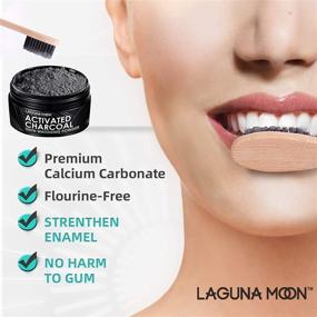 img 1 attached to 🦷 2021 Formula for Activated Charcoal Natural Teeth Whitening Powder with Bamboo Brush by Lagunamoon - Enamel and Gum-Friendly, Toothpaste Alternative, No Hurt, No Sensitivity, Kits, Gels, Strips Substitute, 50g/1.76oz