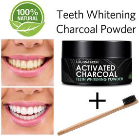img 3 attached to 🦷 2021 Formula for Activated Charcoal Natural Teeth Whitening Powder with Bamboo Brush by Lagunamoon - Enamel and Gum-Friendly, Toothpaste Alternative, No Hurt, No Sensitivity, Kits, Gels, Strips Substitute, 50g/1.76oz