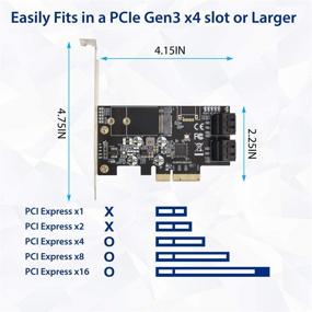 img 2 attached to 🖥️ High-Performance IO CREST SI-PEX40138: 4 Port Non-Raid SATA III 6GB/S Controller Card for Desktop PC with M.2 B-Key 22x42 Support