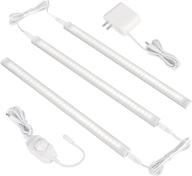 🔦 vovamo 12 inch linkable led closet lighting bars, dimmable daylight white cabinet lights, 5000k, 3 bars kit for kitchen cabinet counter - ul listed 12v plug логотип