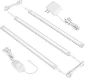 img 4 attached to 🔦 Vovamo 12 inch Linkable LED Closet Lighting Bars, Dimmable Daylight White Cabinet Lights, 5000K, 3 Bars Kit for Kitchen Cabinet Counter - UL Listed 12V Plug