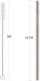 img 3 attached to 🥤 Set of 25 Ultra Long 10.5 Inch Stainless Steel Straws - Reusable Drinking Metal Straws for 20 30 OZ Cups (20 Straight, 5 Cleaning Brushes)