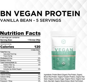 img 1 attached to 🌱 Organic Vegan Protein Powder Trial Size - Plant Based Protein Powder Blend with Pea Protein, Omega's, and More - Raw, Gluten & Soy Free, Non GMO (Vanilla, 5 Serving)