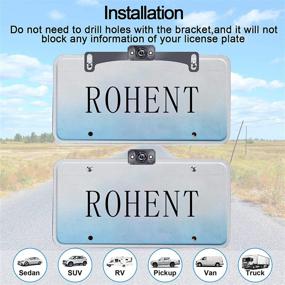 img 3 attached to 📷 Rohent HD Car Backup Camera Hitch - License Plate Camera with LED Lights, IP69 Waterproof, Super Night Vision & DIY Setting-R6